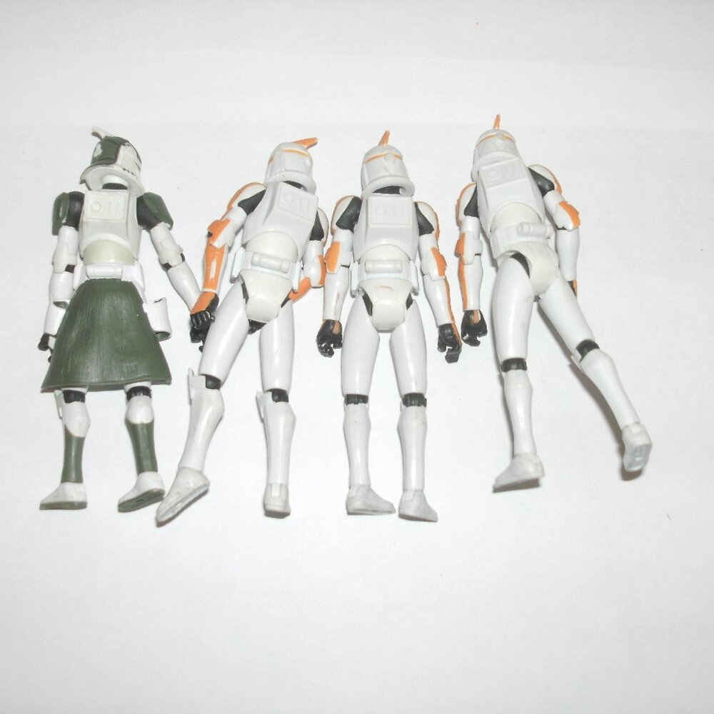 ~ SET of 4 Hasbro 2008 Star Wars Action figures Battalion Clone Trooper 3.75" ~ - Picture 3 of 4